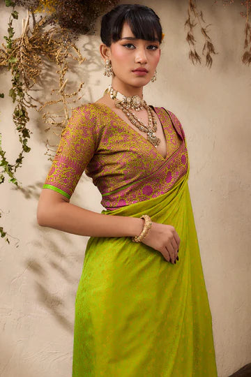 Barf Green Kanjivaram Silk Saree