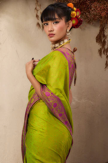 Barf Green Kanjivaram Silk Saree
