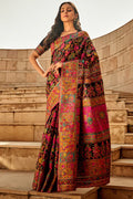Jaguar Black Kashmiri Modal Silk Saree