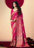 Magenta Pink Woven Banarasi Silk Saree