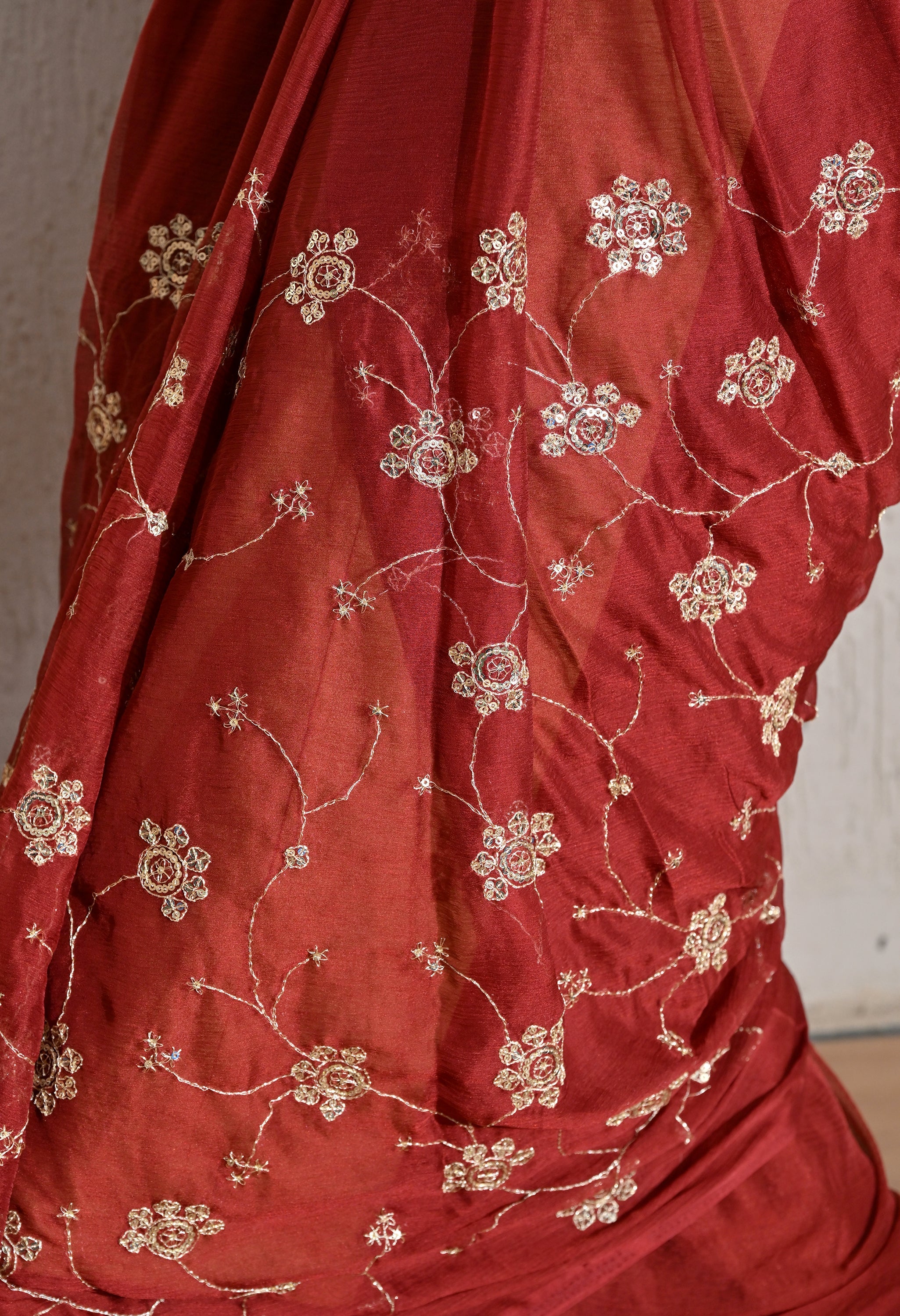 Rustic all over chiffon leheriya saree, for festive wear, daily wear saree, and farewell saree, a must for trousseau and pre-wedding styling.