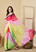 Orchid Shaded Tie & Dye Pure Chiffon Saree