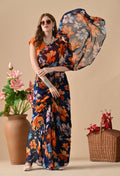 Kareena Inspired Floral Printed Pure Chiffon Saree
