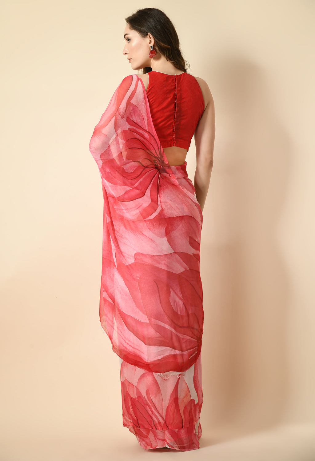 Rani Inspired Digital Print Pure Chiffon Saree
