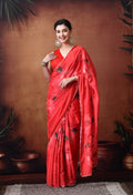 Digital Printed Red Georgette Saree