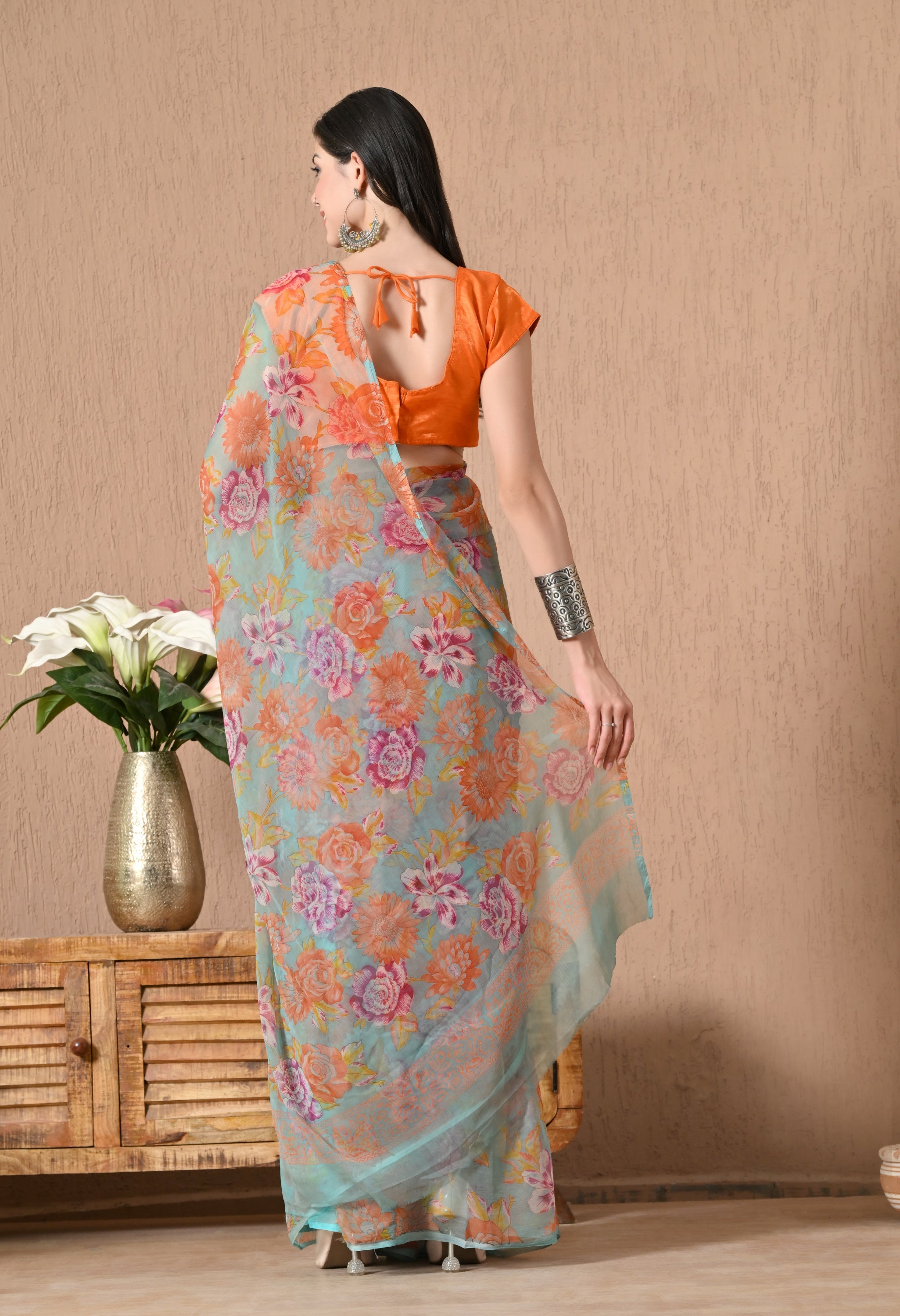 Fresh Air Floral Printed Chiffon Saree